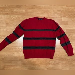 Nautica sweater red with grey and black stripes size L
